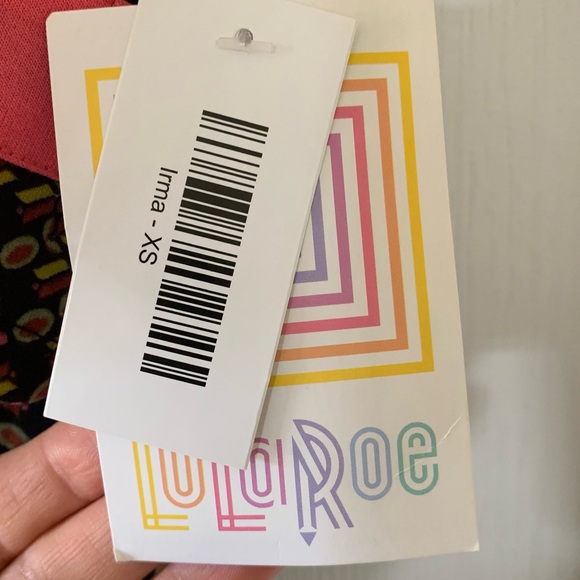 New LulaRoe Irma black pink olive yellow geometric design - Picture 2 of 4